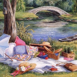 Jigsaw puzzle: Picnic by the water