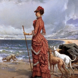 Jigsaw puzzle: Lady with Greyhounds