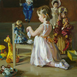 Jigsaw puzzle: Playing with dolls