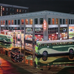 Jigsaw puzzle: Bus station in Vancouver
