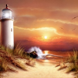 Jigsaw puzzle: Sunset by the sea