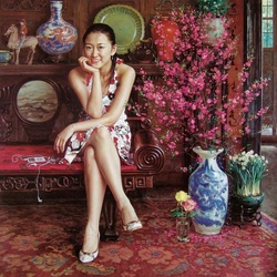 Jigsaw puzzle: Portrait of a young Chinese woman
