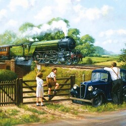 Jigsaw puzzle: Passing train