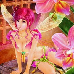 Jigsaw puzzle:  Fairy of pink orchids