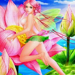 Jigsaw puzzle: Collection of flower fairies. Fairy lotus