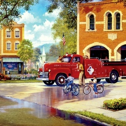 Jigsaw puzzle: Fire engine