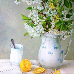 Jigsaw puzzle: Still life in white