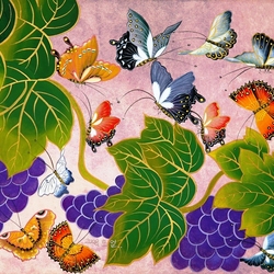 Jigsaw puzzle: Butterflies in the vineyard
