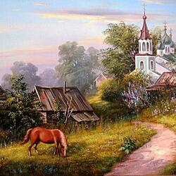 Jigsaw puzzle: Road to church