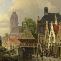 Jigsaw puzzle: View of the town of Oudewater