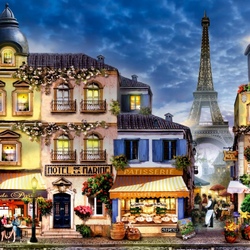 Jigsaw puzzle: Parisian street
