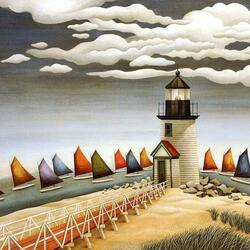 Jigsaw puzzle: Lighthouse and yachts