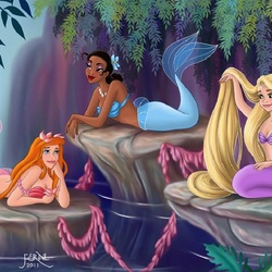 Jigsaw puzzle: Princesses as mermaids