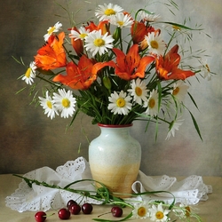Jigsaw puzzle: Lilies and daisies