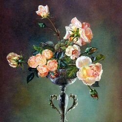 Jigsaw puzzle: Roses in an elegant vase