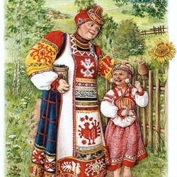Jigsaw puzzle: Russian costume