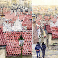 Jigsaw puzzle: Prague roofs