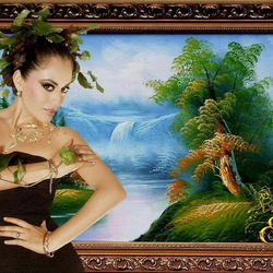 Jigsaw puzzle: Girl and landscape
