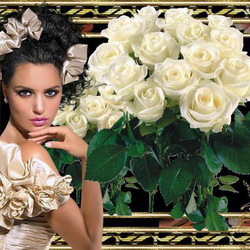 Jigsaw puzzle: Girl and flowers