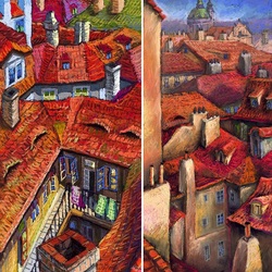 Jigsaw puzzle: Prague roofs