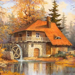 Jigsaw puzzle: Mill house