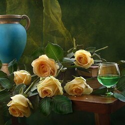 Jigsaw puzzle: Roses and absinthe