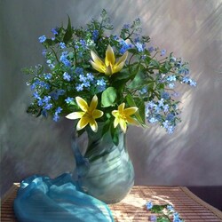Jigsaw puzzle: Bouquet of forget-me-nots
