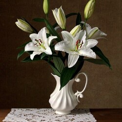 Jigsaw puzzle: Still life with white lilies