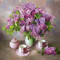 Jigsaw puzzle:  Spring morning with the scent of lilac