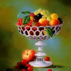 Jigsaw puzzle: Berries in a vase