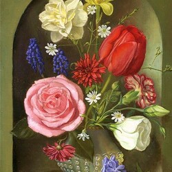 Jigsaw puzzle: Flowers in a niche