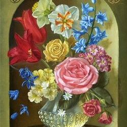 Jigsaw puzzle: Flowers in a niche