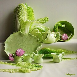 Jigsaw puzzle: Chinese service and Chinese cabbage