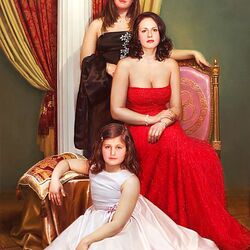 Jigsaw puzzle: Portrait of Oksana with her daughters