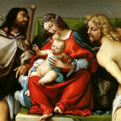 Jigsaw puzzle: Madonna and Child between Saints Rocco and Sebastian