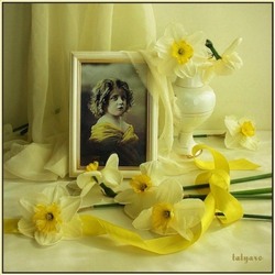 Jigsaw puzzle: Girl with daffodils