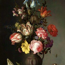 Jigsaw puzzle: Still life with flowers, shells and insects