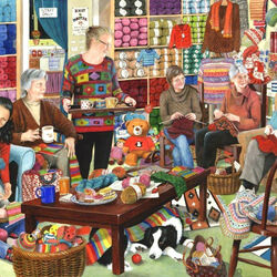 Jigsaw puzzle: Knitting lovers