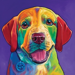 Jigsaw puzzle: Colored dog
