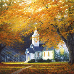 Jigsaw puzzle: Church in the valley