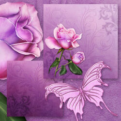Jigsaw puzzle: Rose and butterfly