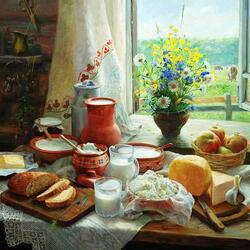 Jigsaw puzzle: Breakfast in the country
