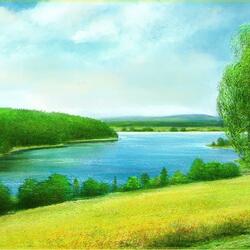 Jigsaw puzzle: Lake in summer