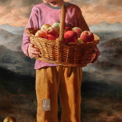 Jigsaw puzzle: Boy with apples