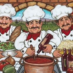 Jigsaw puzzle: Cooks at work
