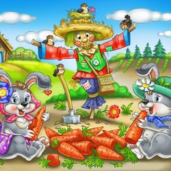 Jigsaw puzzle: Bunnies and carrots