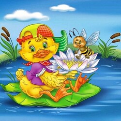 Jigsaw puzzle: Duckling and bee