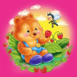 Jigsaw puzzle: Teddy bear and bee