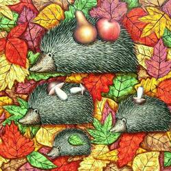 Jigsaw puzzle: Autumn hedgehogs