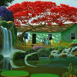 Jigsaw puzzle: Waterfall House, Brazil